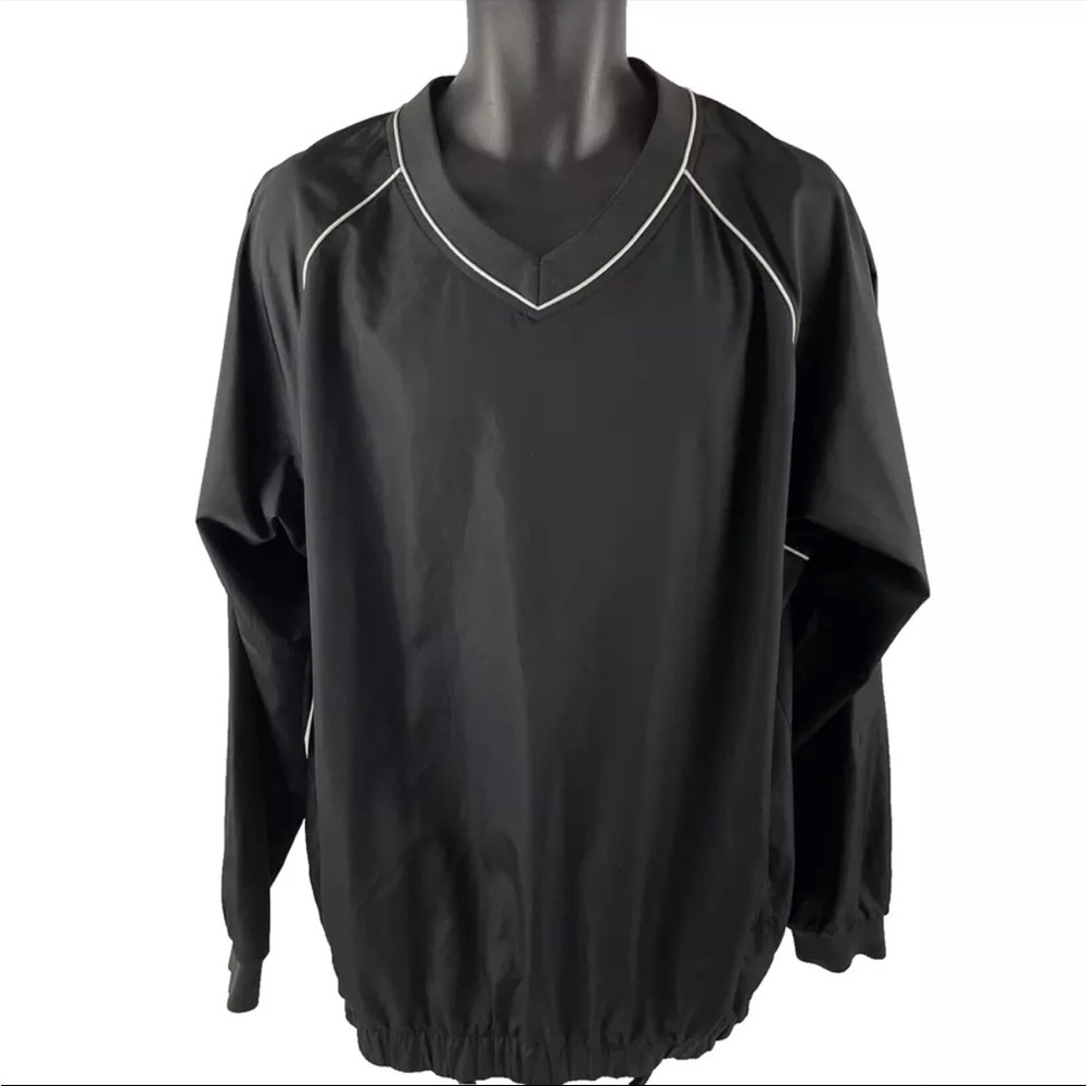 Mens Footjoy Golf Pullover Windbreaker Jacket Sz L Black‎
